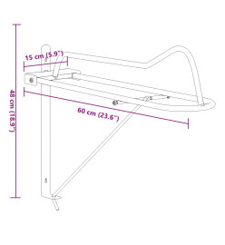 Porte-selle pliable mural noir fer