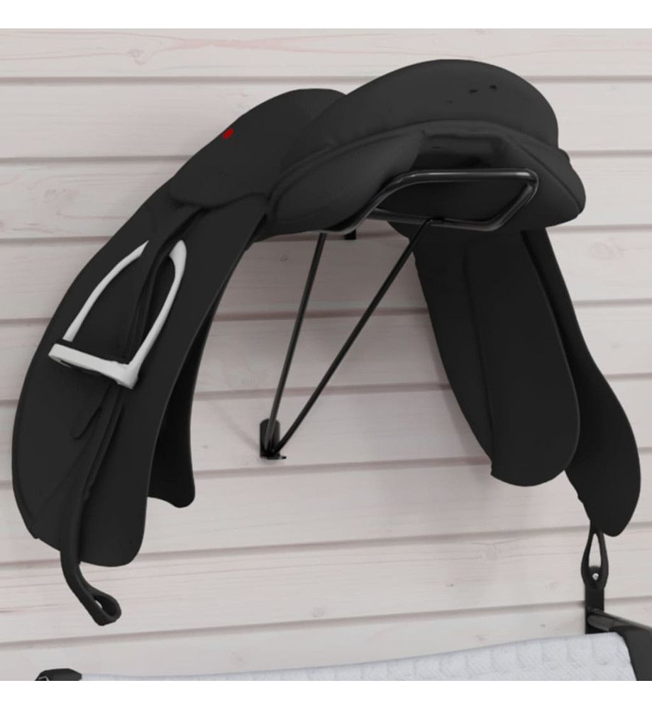 Porte-selle pliable mural noir fer