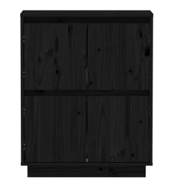 Buffet Noir 60x34x75 cm Bois massif de pin