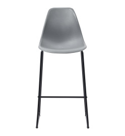 Tabourets de bar lot de 2 gris plastique