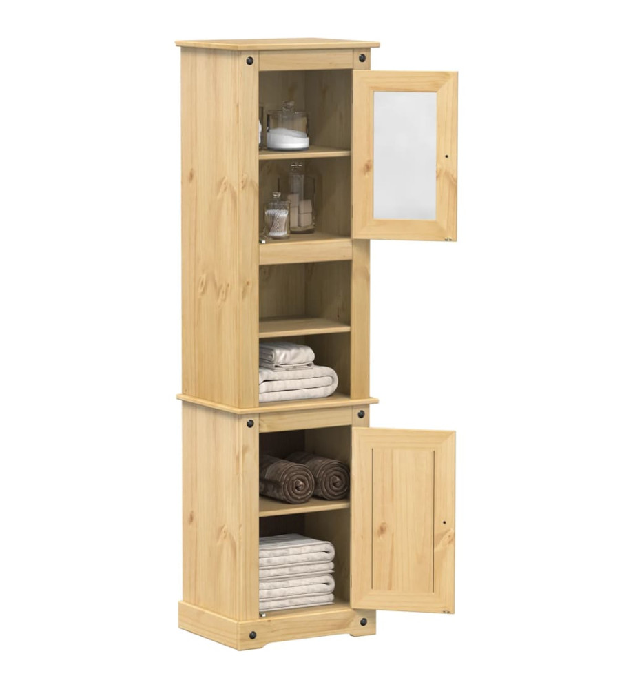 Armoire de salle de bain Corona 50x40x185 cm bois de pin massif