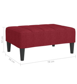 Repose-pied Rouge bordeaux 78x56x32 cm Tissu