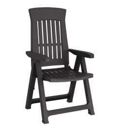 Chaises inclinables de jardin 2 pcs anthracite PP