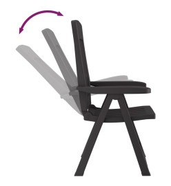 Chaises inclinables de jardin 2 pcs anthracite PP