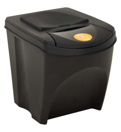 Poubelles empilables 3 pcs Anthracite 75 L