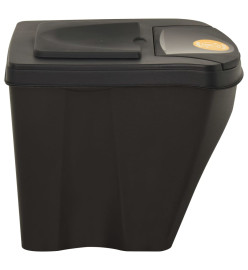 Poubelles empilables 3 pcs Anthracite 75 L