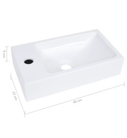 Lavabo 400x220x90 mm SMC Blanc