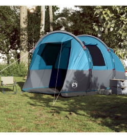 Tente de camping tunnel 4 personnes bleu imperméable