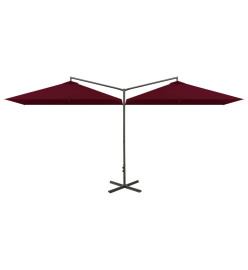 Parasol double avec mât en acier Rouge bordeaux 600x300 cm