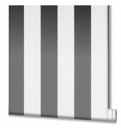 Topchic Papier peint Stripes Gris foncé et blanc