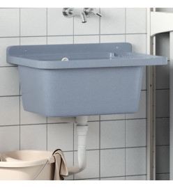 Lavabo pour montage murale gris 60x40x28 cm résine