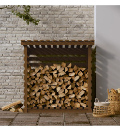 Support bois de chauffage Marron miel 108x73x108 cm Bois pin