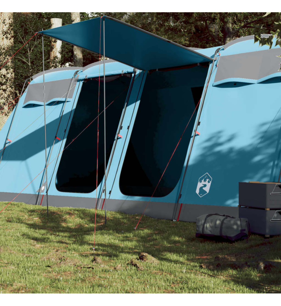 Tente de camping tunnel 10 personnes bleu imperméable