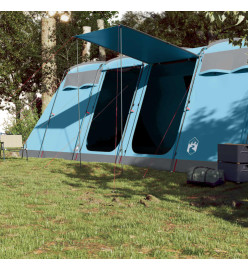 Tente de camping tunnel 10 personnes bleu imperméable