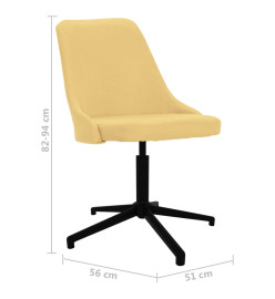 Chaise pivotante de salle à manger Jaune Tissu