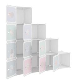 Armoire de rangement pour enfants avec 10 cubes Blanc PP