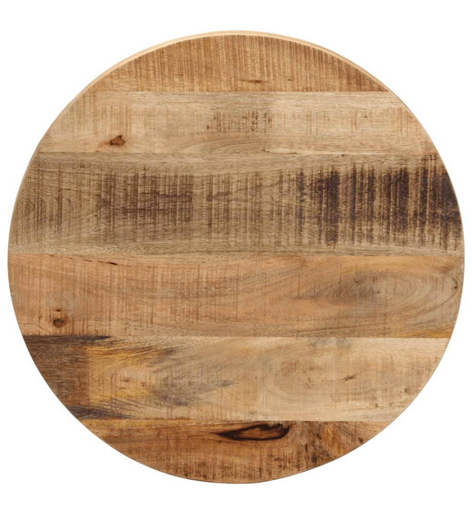 Dessus de table Ø 50x3,8 cm rond bois massif de manguier brut