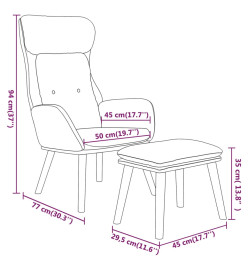 Chaise de relaxation repose-pied Gris clair Similicuir et tissu