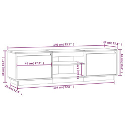 Meuble TV 140x35x40 cm Bois de pin massif