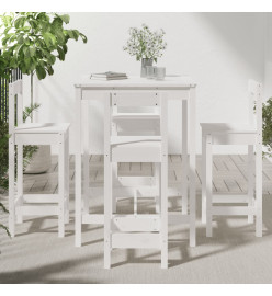 Ensemble de bar de jardin 5 pcs blanc bois massif de pin