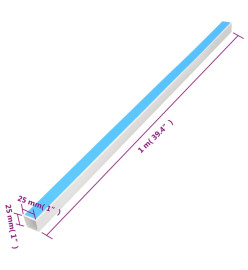 Goulotte de câble auto-adhésive 25x25 mm 30 m PVC