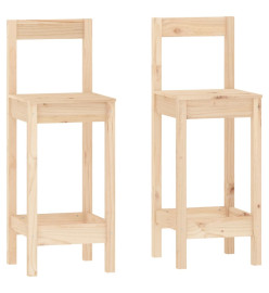 Ensemble de bar 3 pcs Bois de pin massif