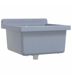 Lavabo pour montage murale gris 40x40x24 cm résine