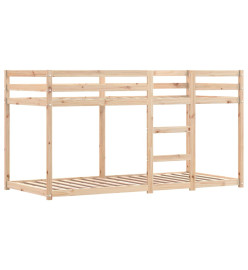 Lit superposé avec rideaux rose 90x190 cm bois pin massif