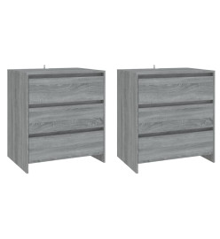 Buffets 3 pcs Sonoma gris Bois d'ingénierie