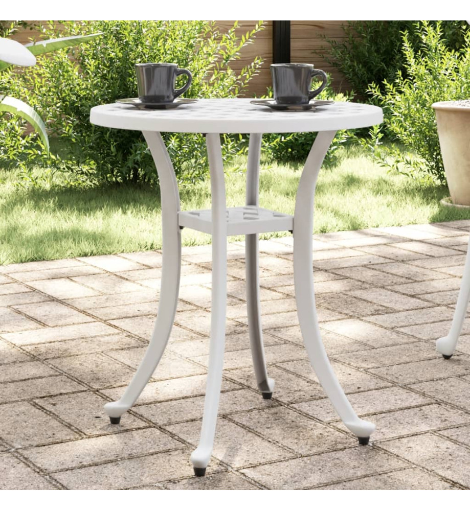 Table de jardin blanc Ø48x53 cm aluminium coulé Table de jardin blanc Ø48x53 cm aluminium coulé