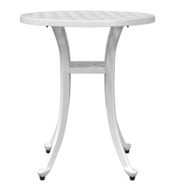 Table de jardin blanc Ø48x53 cm aluminium coulé