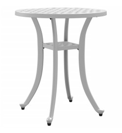 Table de jardin blanc Ø48x53 cm aluminium coulé