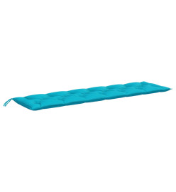 Coussins de banc de jardin lot de 2 turquoise 200x50x7 cm tissu