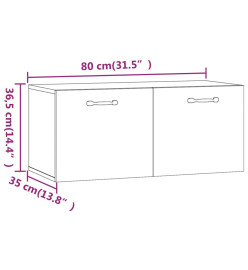 Armoire murale Sonoma gris 80x35x36,5 cm Bois d'ingénierie