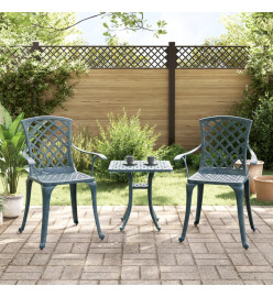 Chaises de jardin lot de 2 vert aluminium coulé