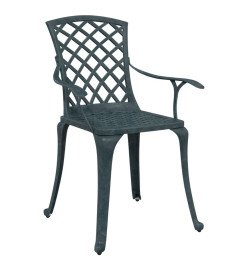 Chaises de jardin lot de 2 vert aluminium coulé