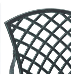 Chaises de jardin lot de 2 vert aluminium coulé