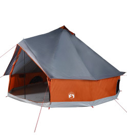 Tente familiale tipi 8 personnes gris et orange imperméable