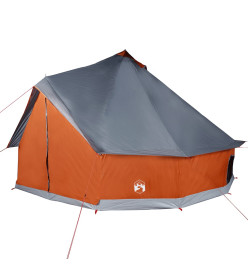 Tente familiale tipi 8 personnes gris et orange imperméable