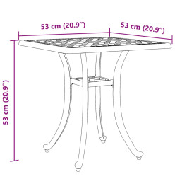 Table de jardin blanc 53x53x53 cm aluminium coulé