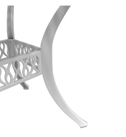 Table de jardin blanc Ø90x75 cm aluminium coulé