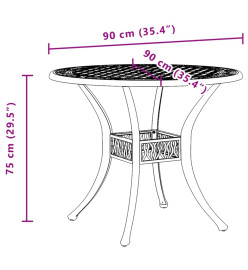 Table de jardin blanc Ø90x75 cm aluminium coulé