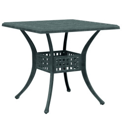 Table de jardin vert 80x80x75 cm aluminium coulé