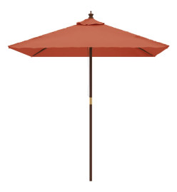 Parasol de jardin avec mât en bois terre cuite 198x198x231 cm