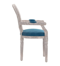 Chaise à manger bleu 54x56x96,5 cm velours