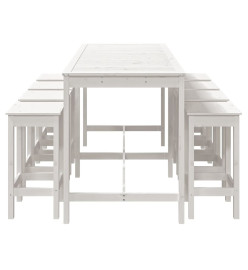 Ensemble de bar de jardin 9 pcs blanc bois de pin massif