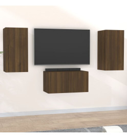 Ensemble de meubles TV 3 pcs Chêne marron Bois d'ingénierie