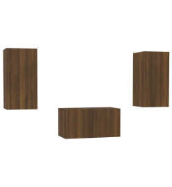 Ensemble de meubles TV 3 pcs Chêne marron Bois d'ingénierie