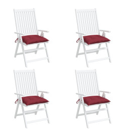 Coussins de chaise lot de 4 rouge bordeaux 40x40x7 cm