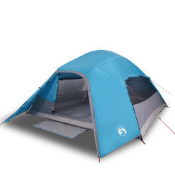 Tente de camping à dôme 4 personnes bleu imperméable